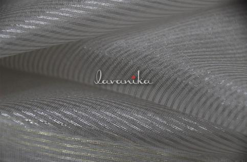 Pure Resham Tissue Striped Fabric (Dyeable) Dno.PRTSAORFD